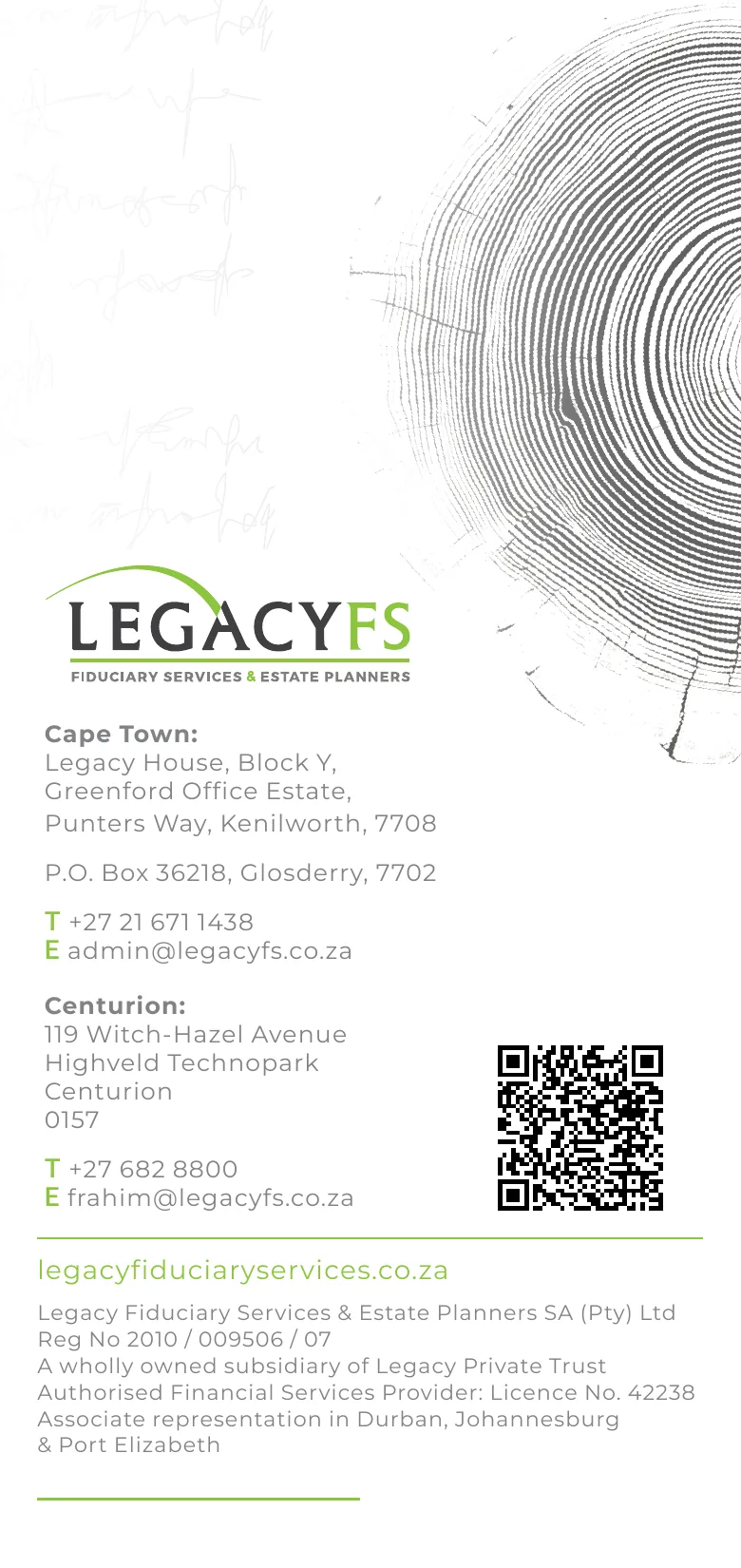 Legacy Fiduciary Services corporate profile, panel 8 of 8